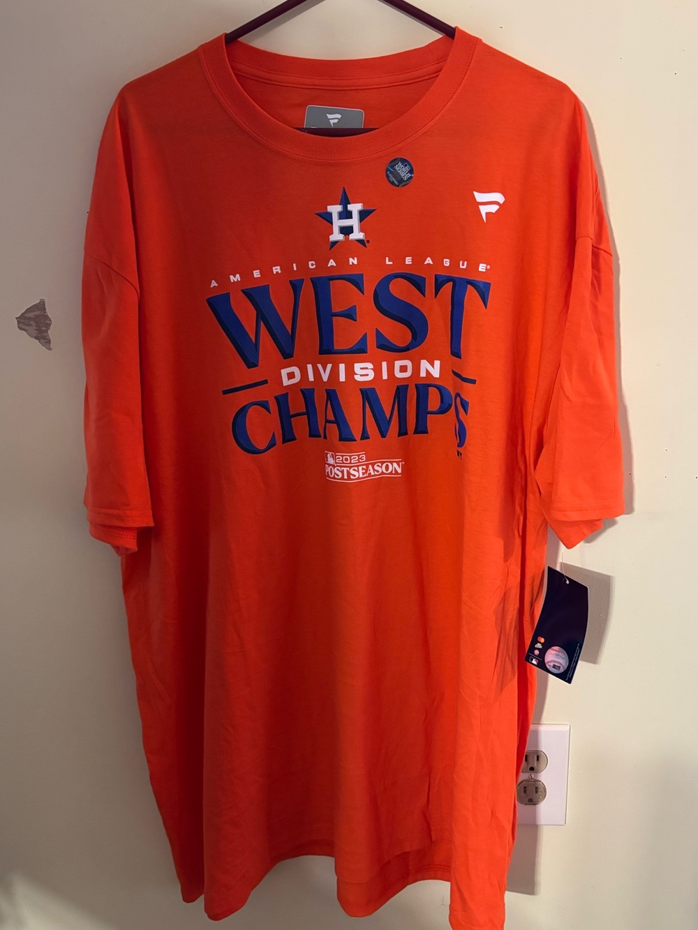 Houston Astros 2023 American League West Division Champs fanatics tee 3X Men’s